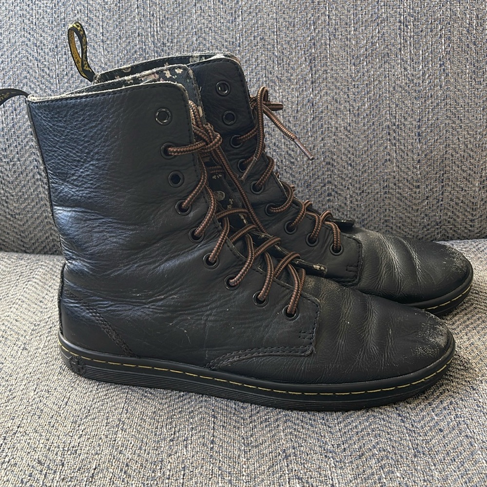 Dr. Martens Women's Black Leather Vintage Punk Laced Stratford Boots Size 8